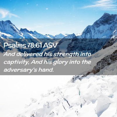 Picture 02 - Psalms 78:61 ASV - And delivered his strength into captivity, And - Bible Verse Picture