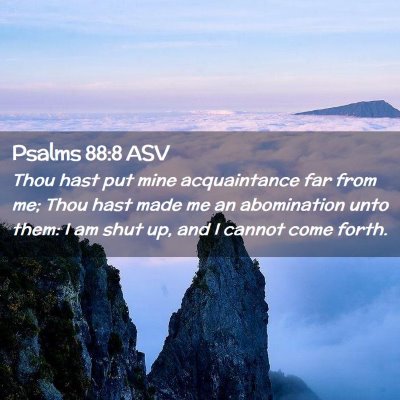 Picture 02 - Psalms 88:8 ASV - Thou hast put mine acquaintance far from me; Thou - Bible Verse Picture