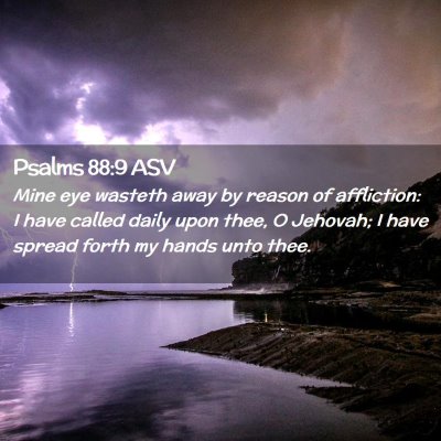 Picture 02 - Psalms 88:9 ASV - Mine eye wasteth away by reason of affliction: I - Bible Verse Picture