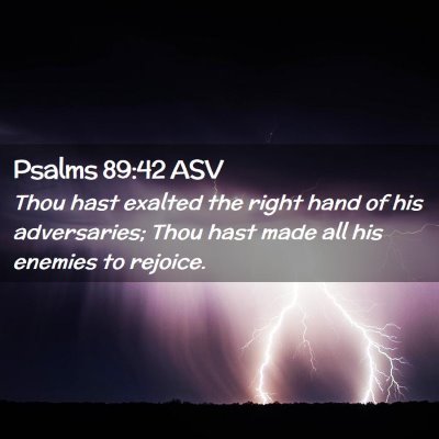 Picture 02 - Psalms 89:42 ASV - Thou hast exalted the right hand of his - Bible Verse Picture