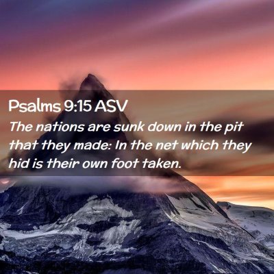 Picture 02 - Psalms 9:15 ASV - The nations are sunk down in the pit that they - Bible Verse Picture