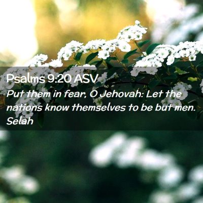 Picture 02 - Psalms 9:20 ASV - Put them in fear, O Jehovah: Let the nations know - Bible Verse Picture