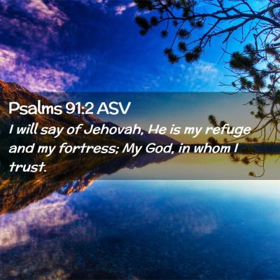 Picture 02 - Psalms 91:2 ASV - I will say of Jehovah, He is my refuge and my - Bible Verse Picture