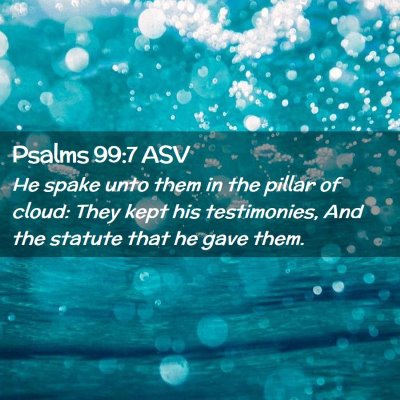 Picture 02 - Psalms 99:7 ASV - He spake unto them in the pillar of cloud: They - Bible Verse Picture