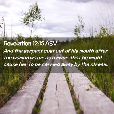 Picture 02 - Revelation 12:15 ASV - And the serpent cast out of his mouth after the - Bible Verse Picture