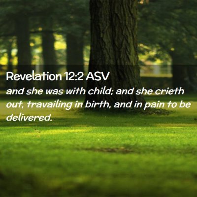 Picture 02 - Revelation 12:2 ASV - and she was with child; and she crieth out, - Bible Verse Picture
