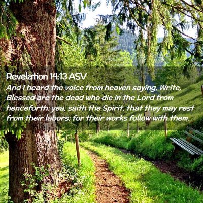 Picture 02 - Revelation 14:13 ASV - And I heard the voice from heaven saying, Write, - Bible Verse Picture