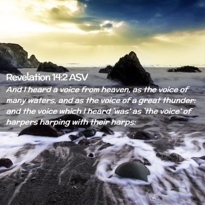 Picture 02 - Revelation 14:2 ASV - And I heard a voice from heaven, as the voice of - Bible Verse Picture