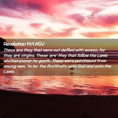 Picture 02 - Revelation 14:4 ASV - These are they that were not defiled with women; - Bible Verse Picture