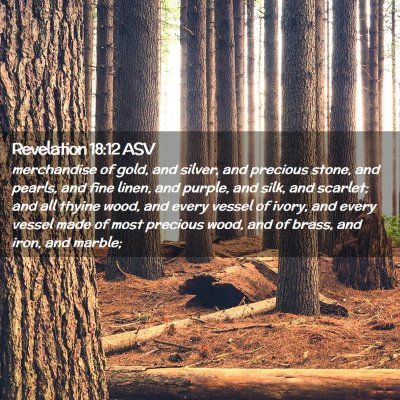 Picture 02 - Revelation 18:12 ASV - merchandise of gold, and silver, and precious - Bible Verse Picture