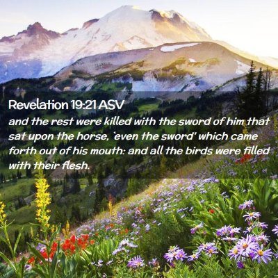 Picture 02 - Revelation 19:21 ASV - and the rest were killed with the sword of him - Bible Verse Picture