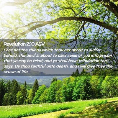 Picture 02 - Revelation 2:10 ASV - Fear not the things which thou art about to - Bible Verse Picture