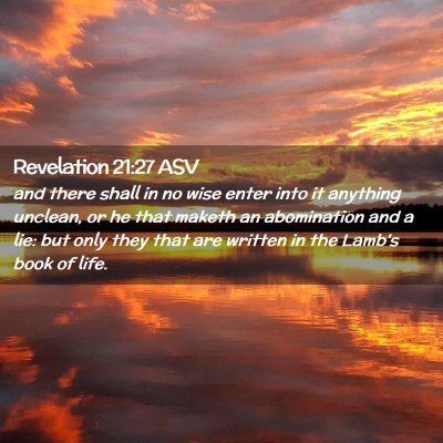 Picture 02 - Revelation 21:27 ASV - and there shall in no wise enter into it anything - Bible Verse Picture