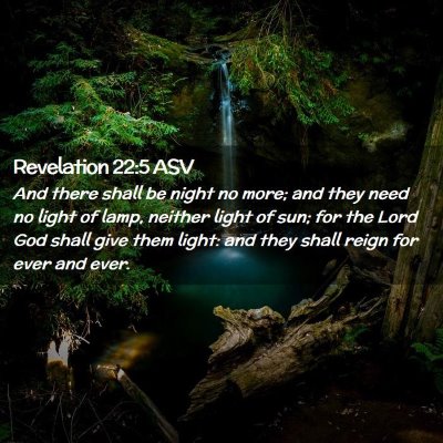 Picture 02 - Revelation 22:5 ASV - And there shall be night no more; and they need - Bible Verse Picture