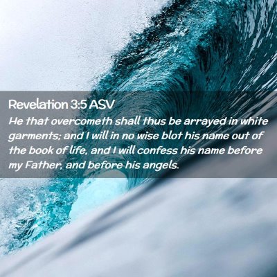 Picture 02 - Revelation 3:5 ASV - He that overcometh shall thus be arrayed in white - Bible Verse Picture