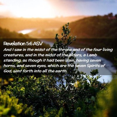 Picture 02 - Revelation 5:6 ASV - And I saw in the midst of the throne and of the - Bible Verse Picture