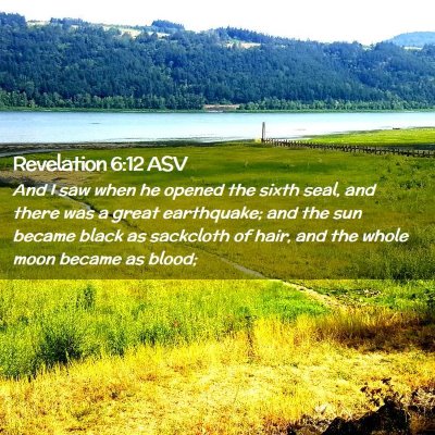 Picture 02 - Revelation 6:12 ASV - And I saw when he opened the sixth seal, and - Bible Verse Picture