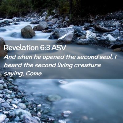 Picture 02 - Revelation 6:3 ASV - And when he opened the second seal, I heard the - Bible Verse Picture