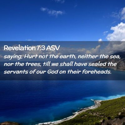 Picture 02 - Revelation 7:3 ASV - saying, Hurt not the earth, neither the sea, nor - Bible Verse Picture