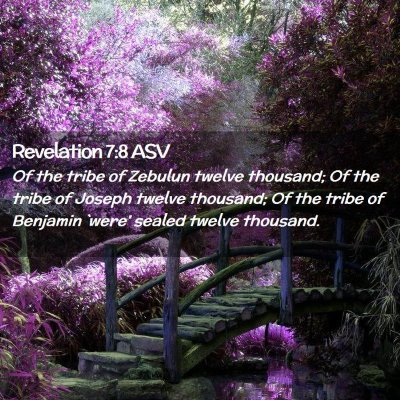 Picture 02 - Revelation 7:8 ASV - Of the tribe of Zebulun twelve thousand; Of the - Bible Verse Picture