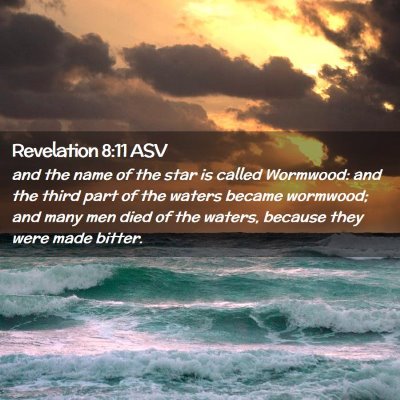 Picture 02 - Revelation 8:11 ASV - and the name of the star is called Wormwood: and - Bible Verse Picture