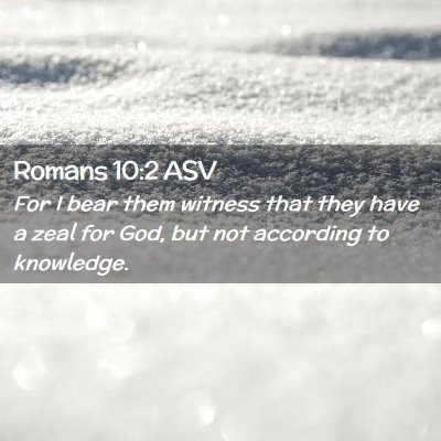 Picture 02 - Romans 10:2 ASV - For I bear them witness that they have a zeal for - Bible Verse Picture