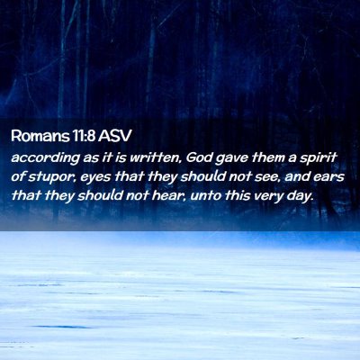 Picture 02 - Romans 11:8 ASV - according as it is written, God gave them a - Bible Verse Picture