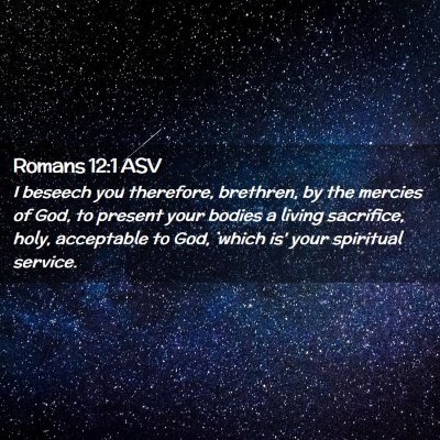 Picture 02 - Romans 12:1 ASV - I beseech you therefore, brethren, by the mercies - Bible Verse Picture