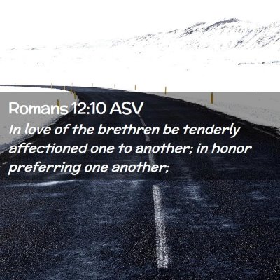 Picture 02 - Romans 12:10 ASV - In love of the brethren be tenderly affectioned - Bible Verse Picture
