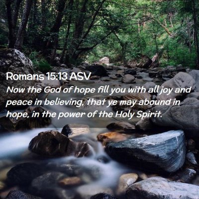 Picture 02 - Romans 15:13 ASV - Now the God of hope fill you with all joy and - Bible Verse Picture