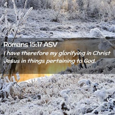Picture 02 - Romans 15:17 ASV - I have therefore my glorifying in Christ Jesus in - Bible Verse Picture