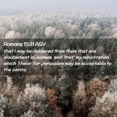 Picture 02 - Romans 15:31 ASV - that I may be delivered from them that are - Bible Verse Picture
