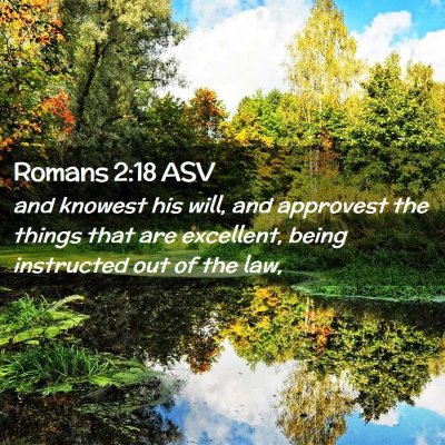 Picture 02 - Romans 2:18 ASV - and knowest his will, and approvest the things - Bible Verse Picture