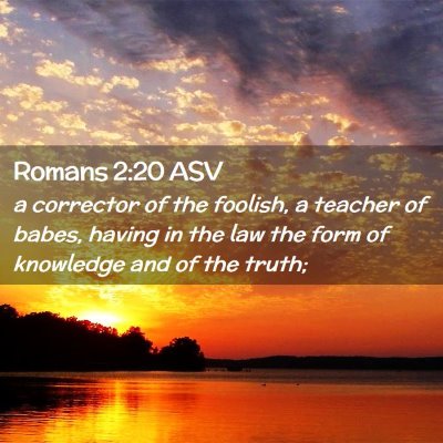 Picture 02 - Romans 2:20 ASV - a corrector of the foolish, a teacher of babes, - Bible Verse Picture