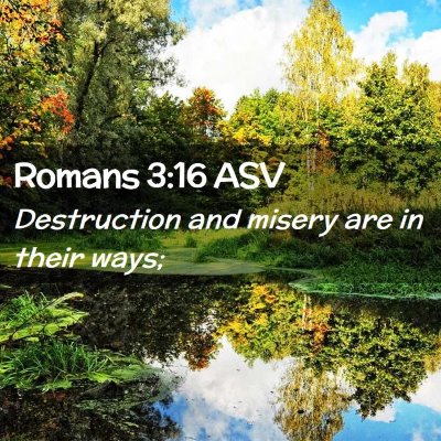 Picture 02 - Romans 3:16 ASV - Destruction and misery are in their - Bible Verse Picture
