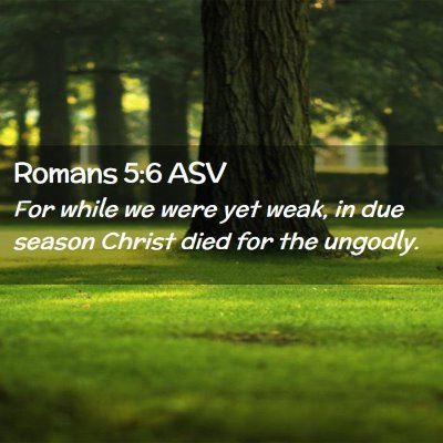 Picture 02 - Romans 5:6 ASV - For while we were yet weak, in due season Christ - Bible Verse Picture