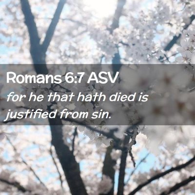 Picture 02 - Romans 6:7 ASV - for he that hath died is justified from - Bible Verse Picture