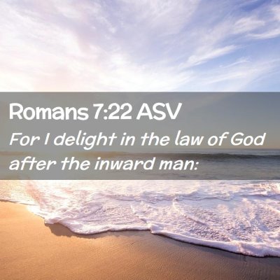 Picture 02 - Romans 7:22 ASV - For I delight in the law of God after the inward - Bible Verse Picture