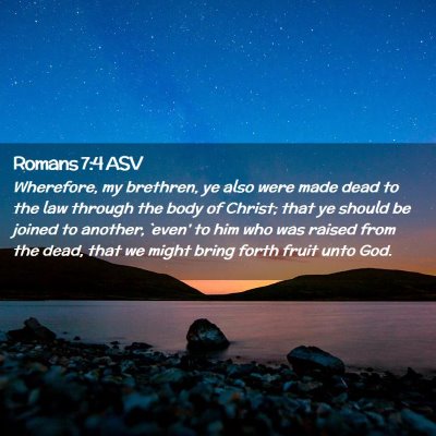 Picture 02 - Romans 7:4 ASV - Wherefore, my brethren, ye also were made dead to - Bible Verse Picture