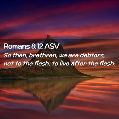 Picture 02 - Romans 8:12 ASV - So then, brethren, we are debtors, not to the - Bible Verse Picture