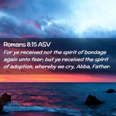 Picture 02 - Romans 8:15 ASV - For ye received not the spirit of bondage again - Bible Verse Picture