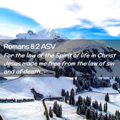 Picture 02 - Romans 8:2 ASV - For the law of the Spirit of life in Christ Jesus - Bible Verse Picture