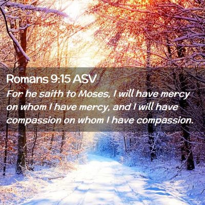 Picture 02 - Romans 9:15 ASV - For he saith to Moses, I will have mercy on whom - Bible Verse Picture