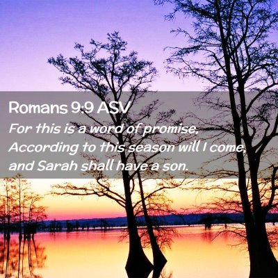 Picture 02 - Romans 9:9 ASV - For this is a word of promise, According to this - Bible Verse Picture