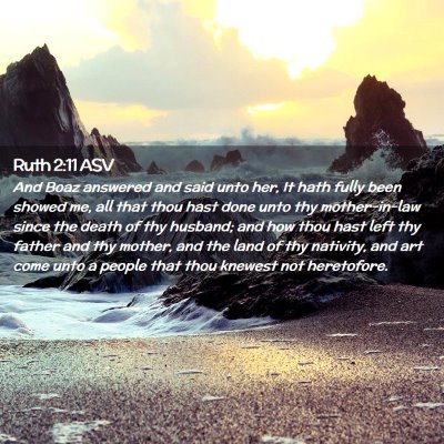 Picture 02 - Ruth 2:11 ASV - And Boaz answered and said unto her, It hath - Bible Verse Picture