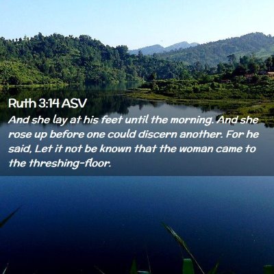 Picture 02 - Ruth 3:14 ASV - And she lay at his feet until the morning. And - Bible Verse Picture