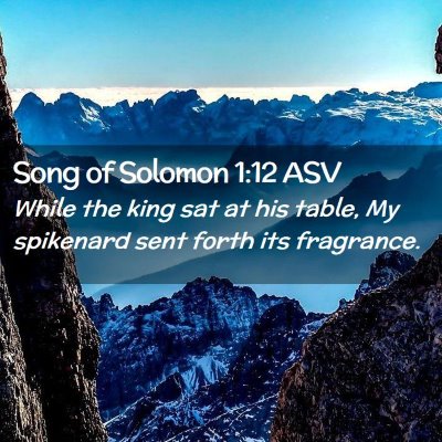 Picture 02 - Song of Solomon 1:12 ASV - While the king sat at his table, My spikenard - Bible Verse Picture