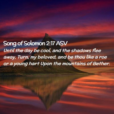 Picture 02 - Song of Solomon 2:17 ASV - Until the day be cool, and the shadows flee away, - Bible Verse Picture