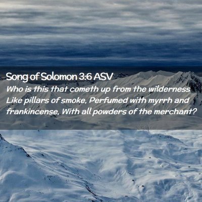Picture 02 - Song of Solomon 3:6 ASV - Who is this that cometh up from the wilderness - Bible Verse Picture