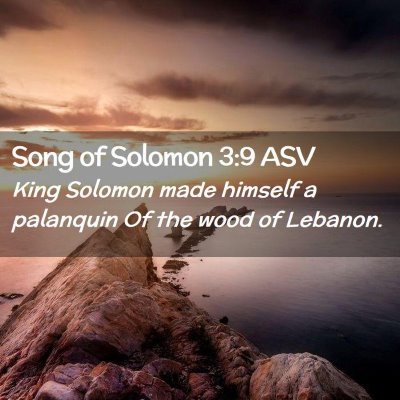 Picture 02 - Song of Solomon 3:9 ASV - King Solomon made himself a palanquin Of the wood - Bible Verse Picture